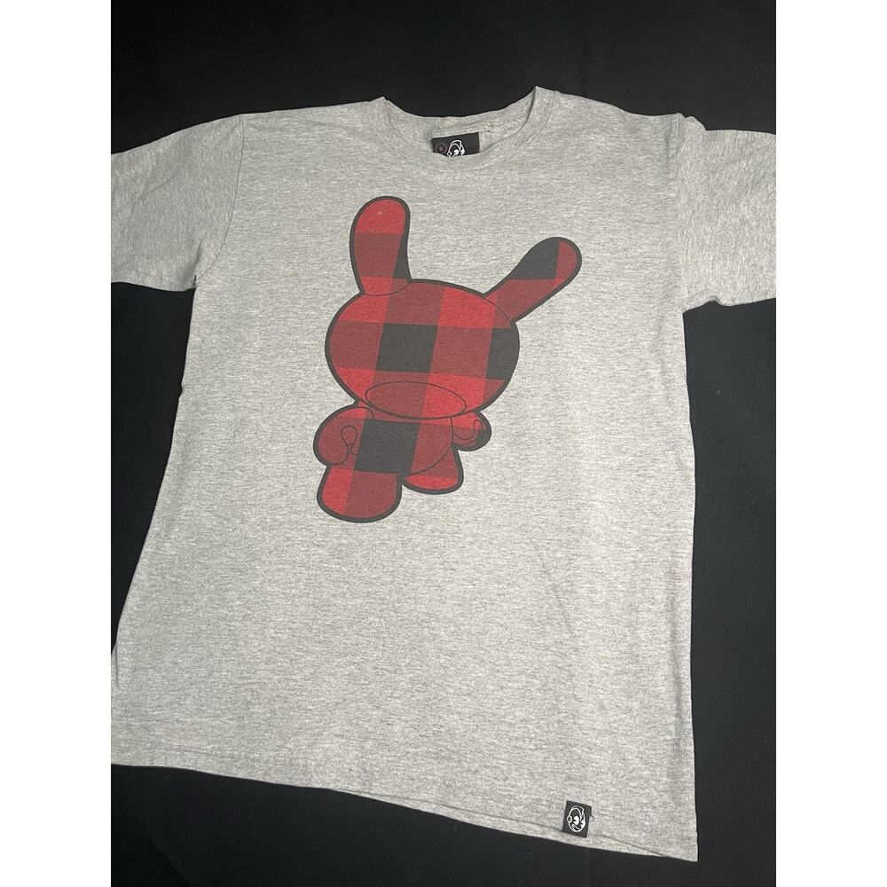 kidrobot Dunny Graphic Print T-Shirt Gray Knit Short Sleeve Men Size S